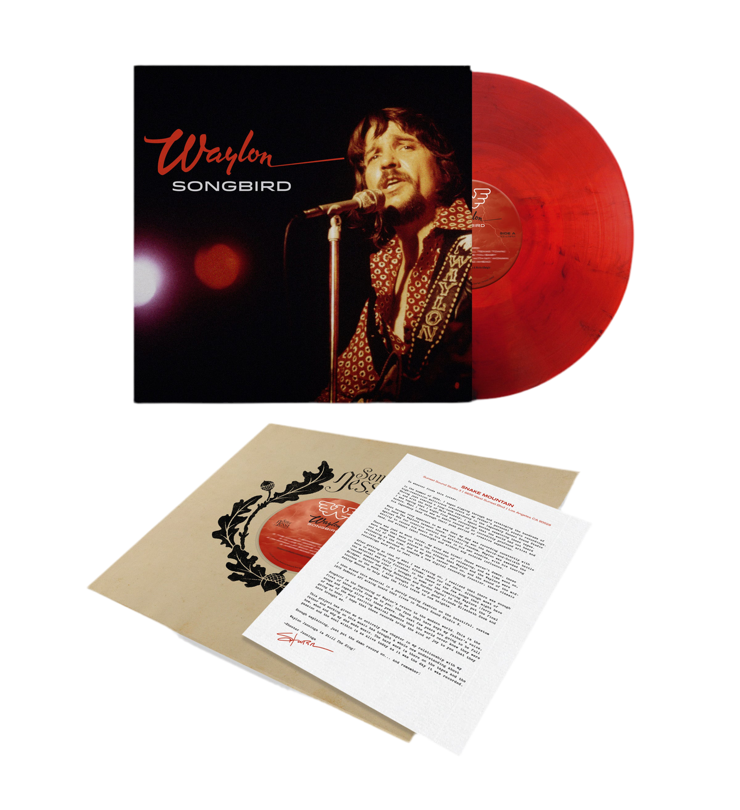 Waylon Jennings - Songbird (180g Red Smoke LP - BCR Exclusive - PREORDER) - Shooter Jennings & Black Country Rock