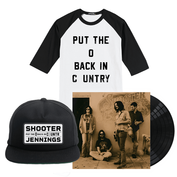 Shooter Jennings - Put The O Back in Country SIGNED LP + Baseball Tee + Patch Hat PRE-ORDER